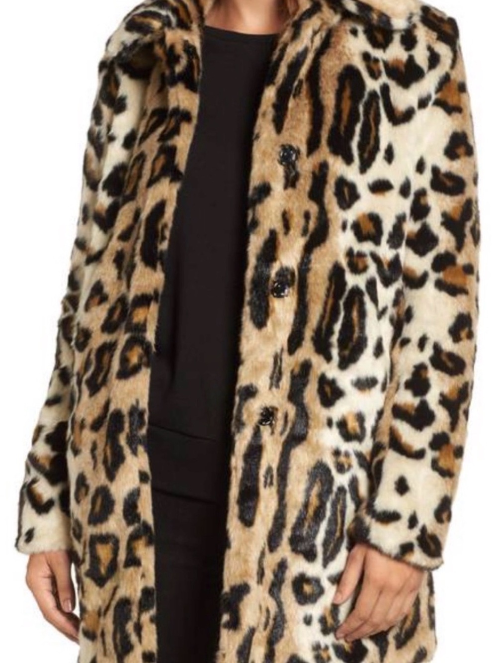 Kensie Reversible Leopard Faux Fur Coat Large NWT